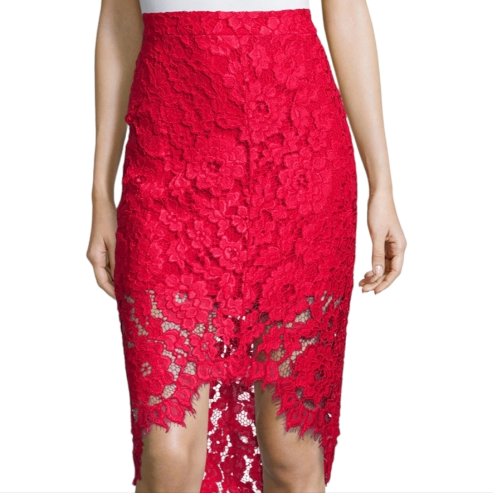 Alexis Wendy High Low Pencil Skirt in Lace